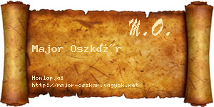 Major Oszkár névjegykártya